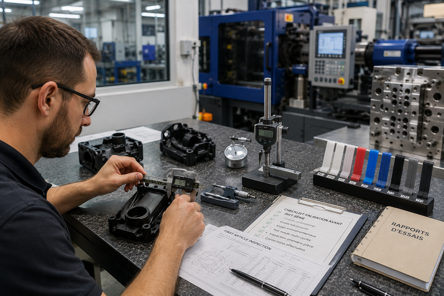 Contrôle qualité et tests techniques : l'étape décisive avant le lancement d'une série de pièces plastiques injectées